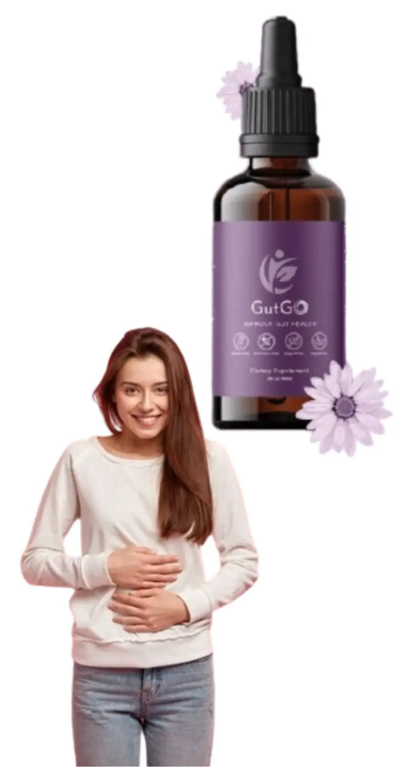 Gut Go single bottle — sublingual Japanese herbal drops for a swollen, sluggish gut